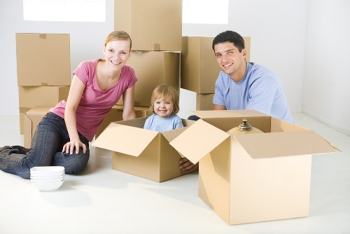 Packing boxes and household items for a move in Teddington